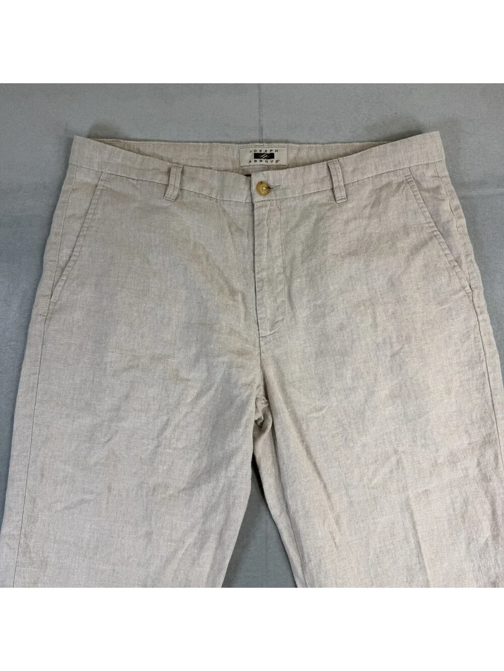 Joseph Abboud Linen Blend Pants Mens 38x34 Beige Modern Fit Cotton Lightweight